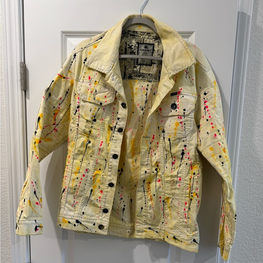 KWP Special Collection PetiteYellowjacket with distressed tears and Ink painted.